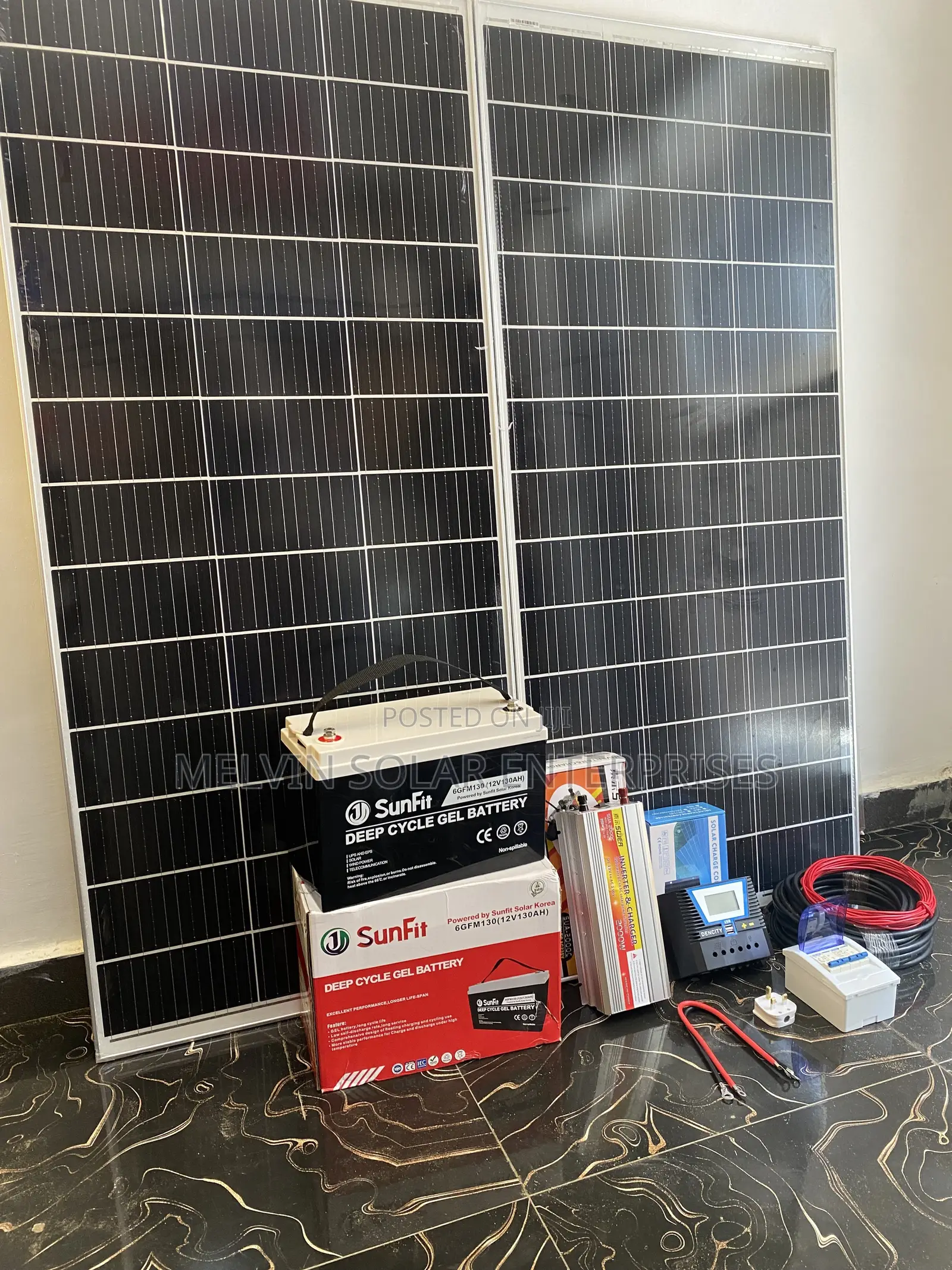 Complete Set of 2000watts Sachet Inverter/130ah 12v and Accessories