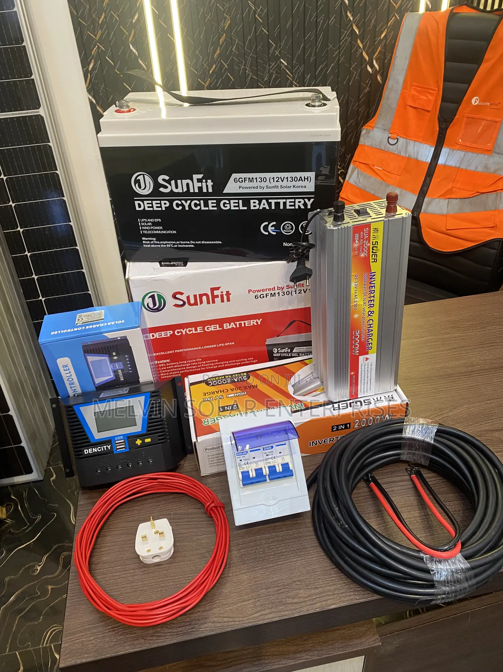 Complete Set of 2000watts Sachet Inverter/130ah 12v and Accessories