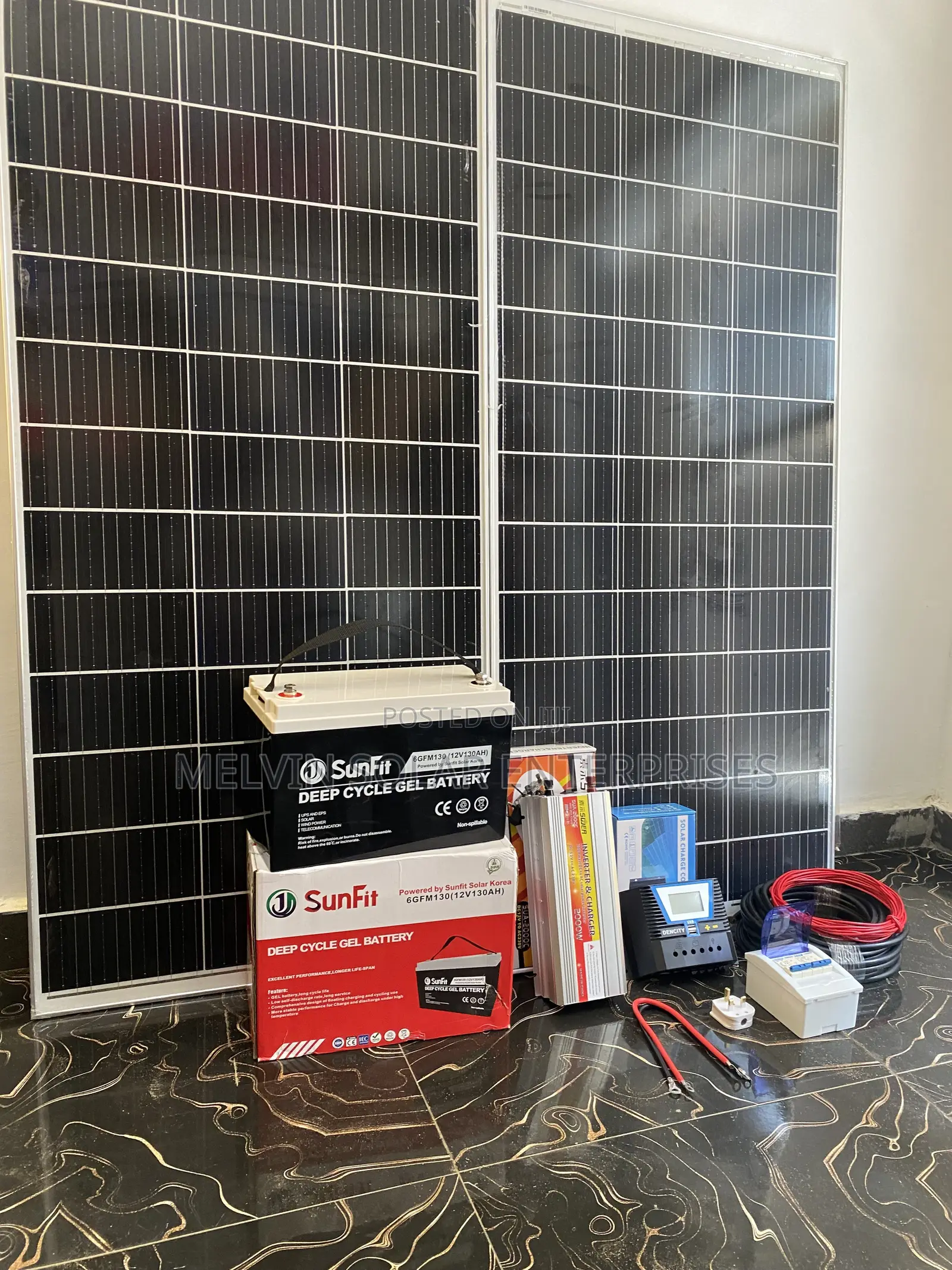 Complete Set of 2000watts Sachet Inverter/130ah 12v and Accessories