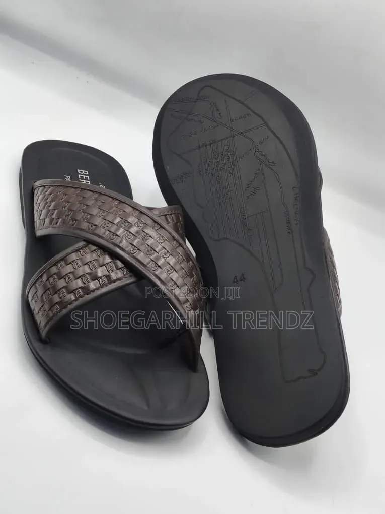 Men's Italian Leather Variety Criss Cross Slippers