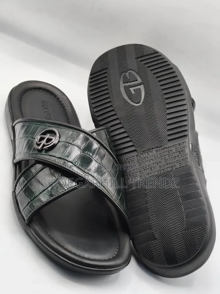 Men's Italian Leather Variety Criss Cross Slippers