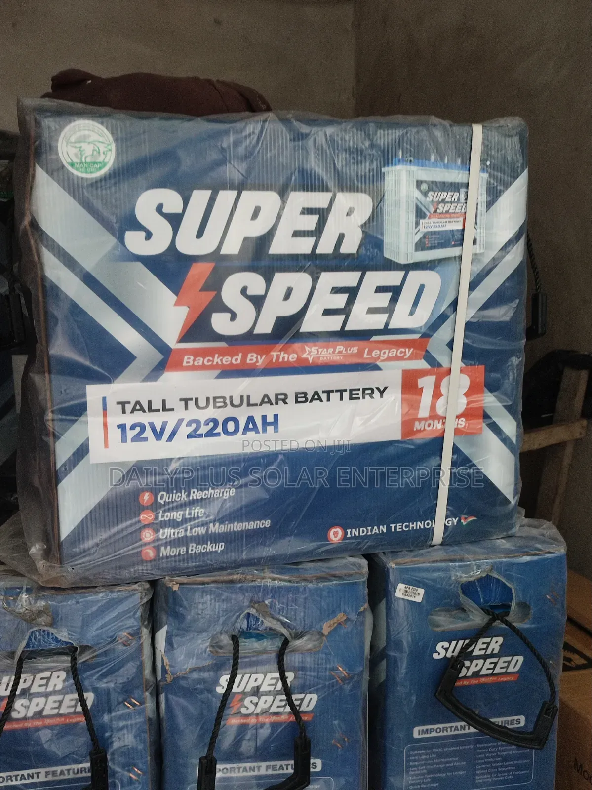 Super Speed 220ah 12v Tall Tubular Solar Battery