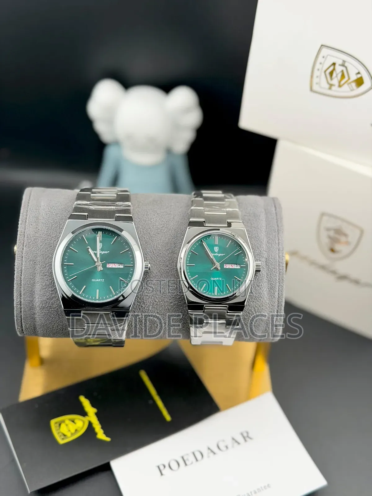 Original Poedagar Couples Chain Watch With Date