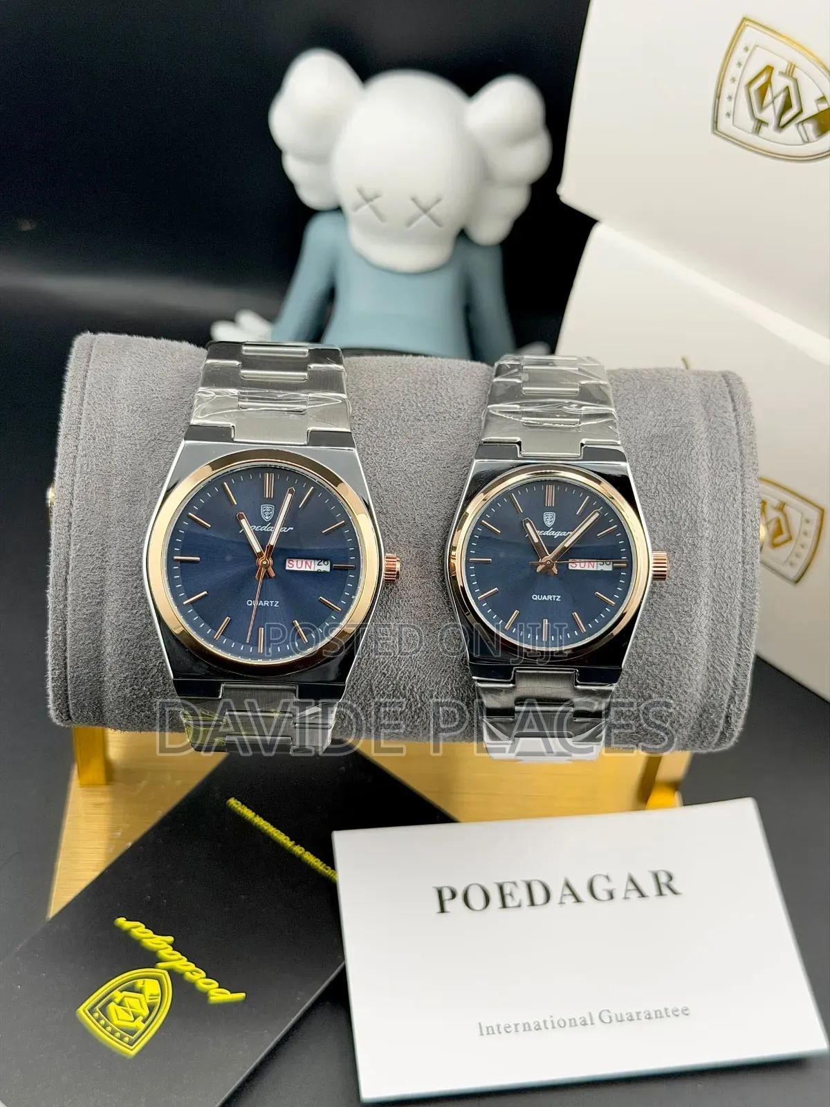 Original Poedagar Couples Chain Watch With Date