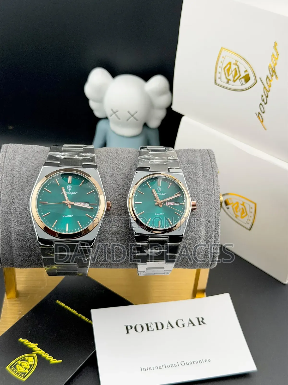 Original Poedagar Couples Chain Watch With Date