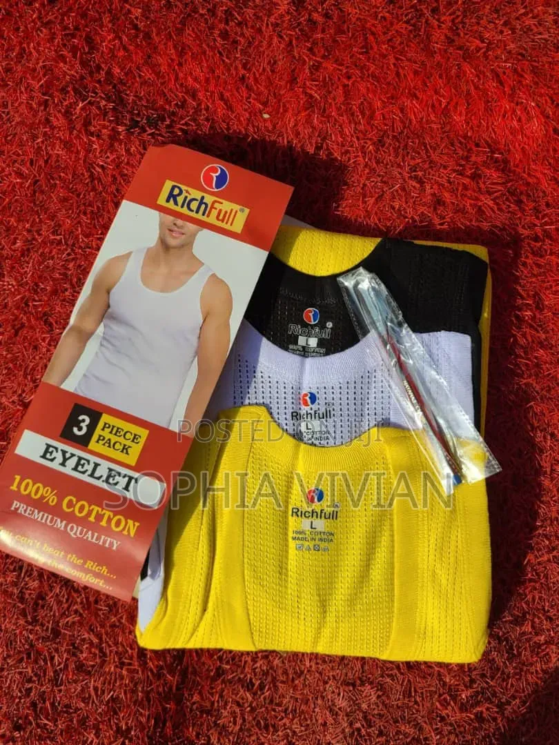 Richfull Men's Eyelet Cotton Vests (3-Piece Pack, Xl)