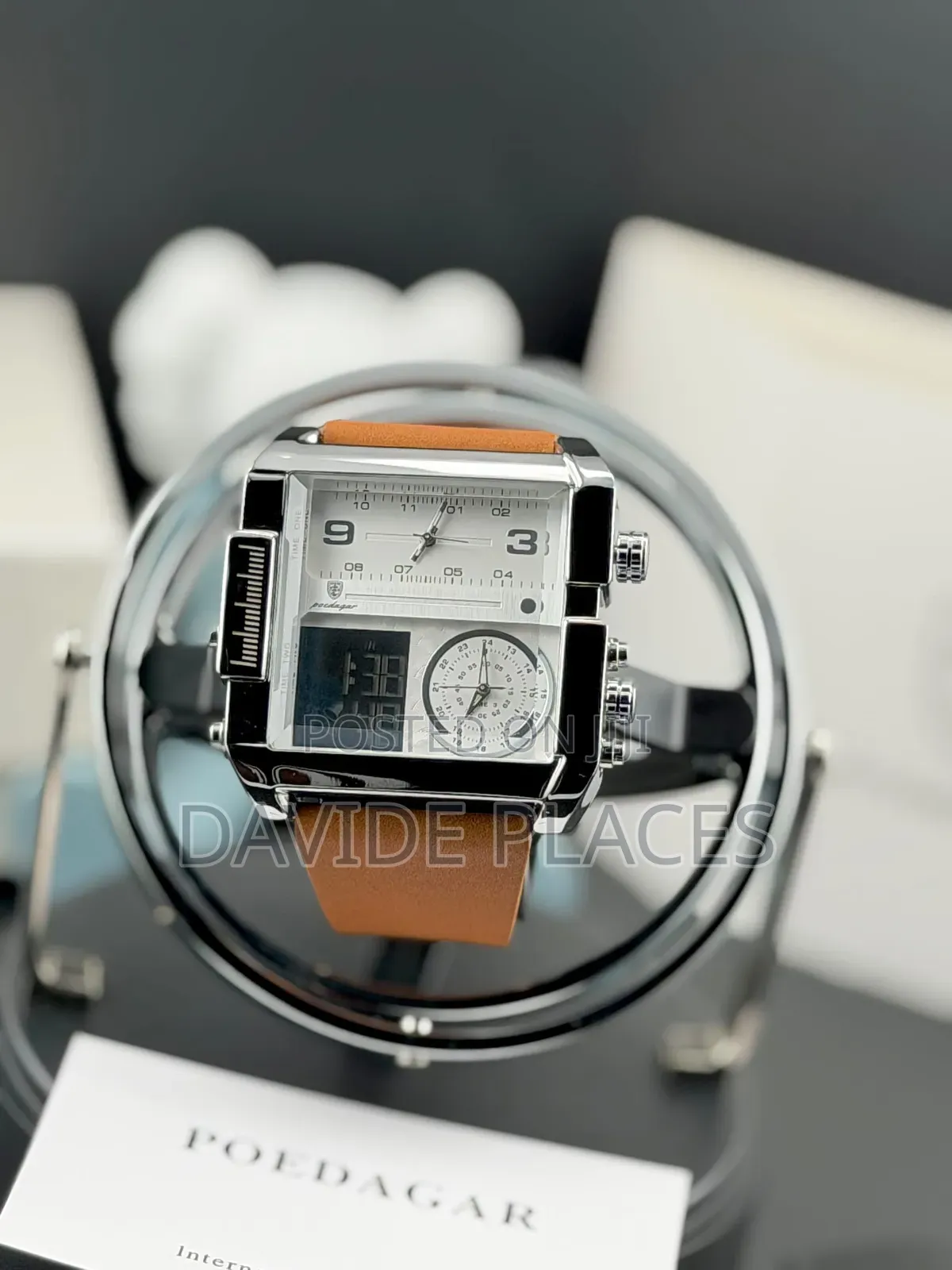 Original Poedagar Stainless Steel Head, Digital and Analogue Time Dat