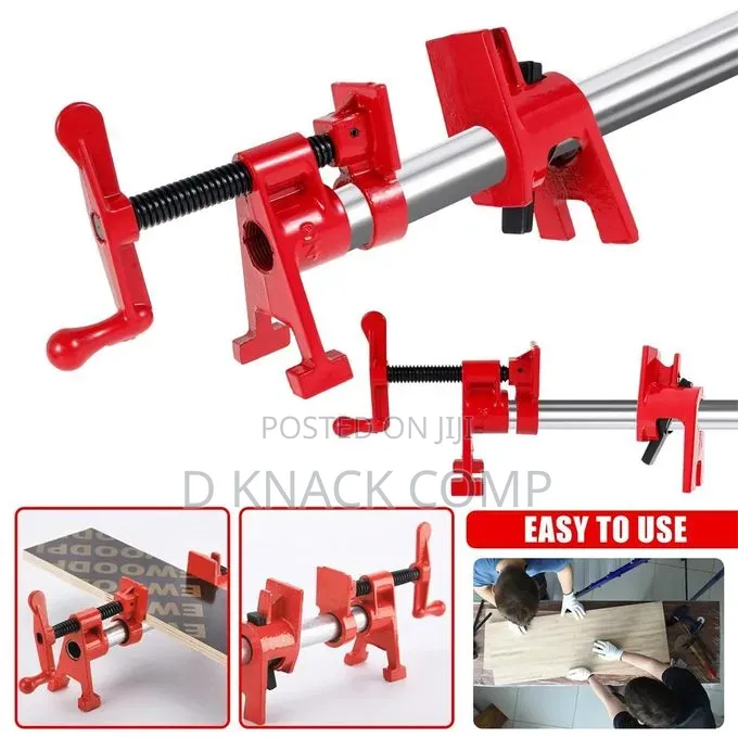 3/4" Wood Gluing Pipe Clamp Set Heavy Duty Adjustable Hand Tool