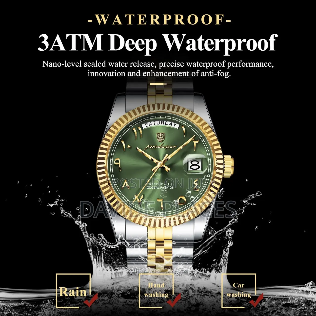 Original Poedagar Full Day/Date Chain(Rolex Design)* Waterproofs