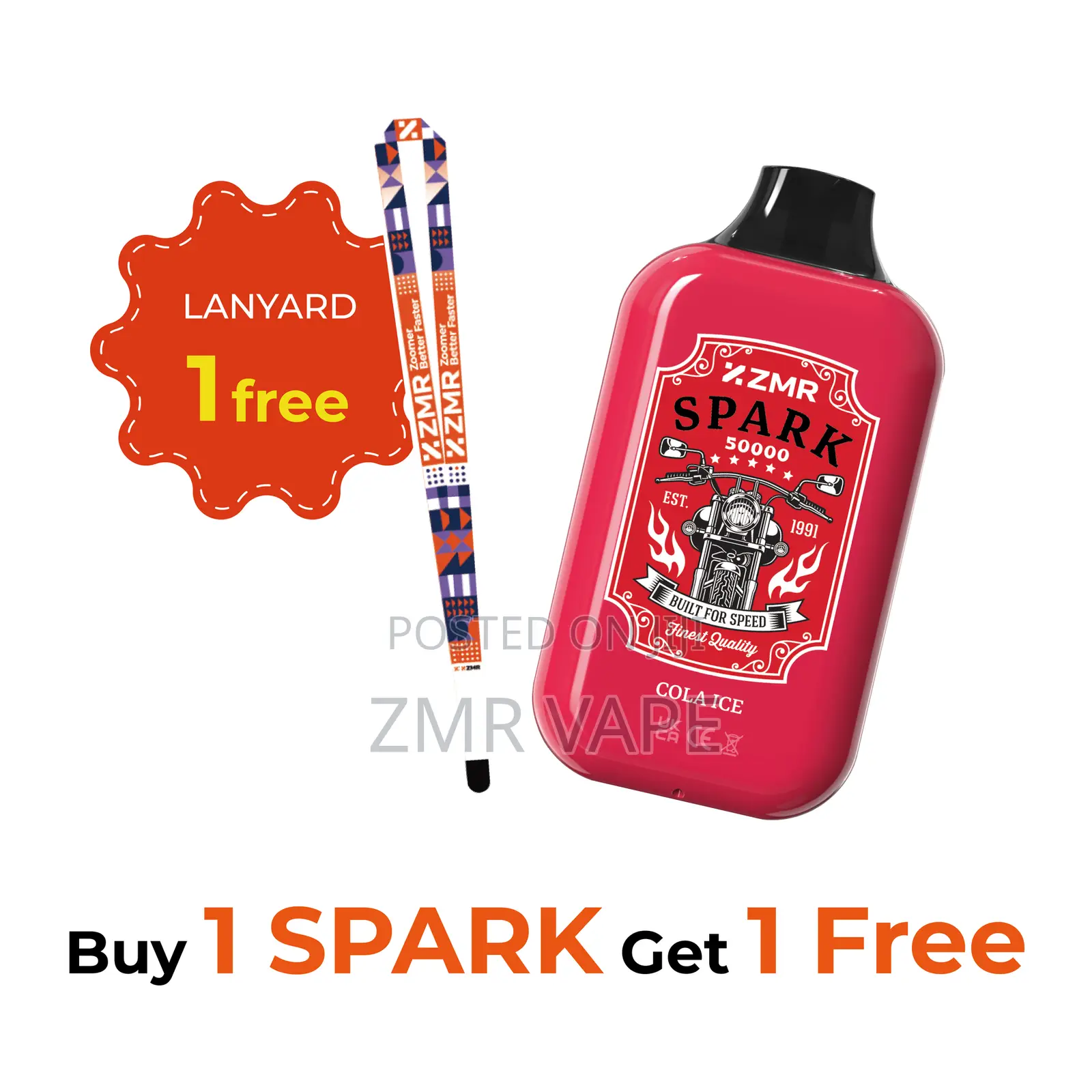 ZMR-Spark 50000 Puffs Cola Ice – Free Lanyard With Every Purchase