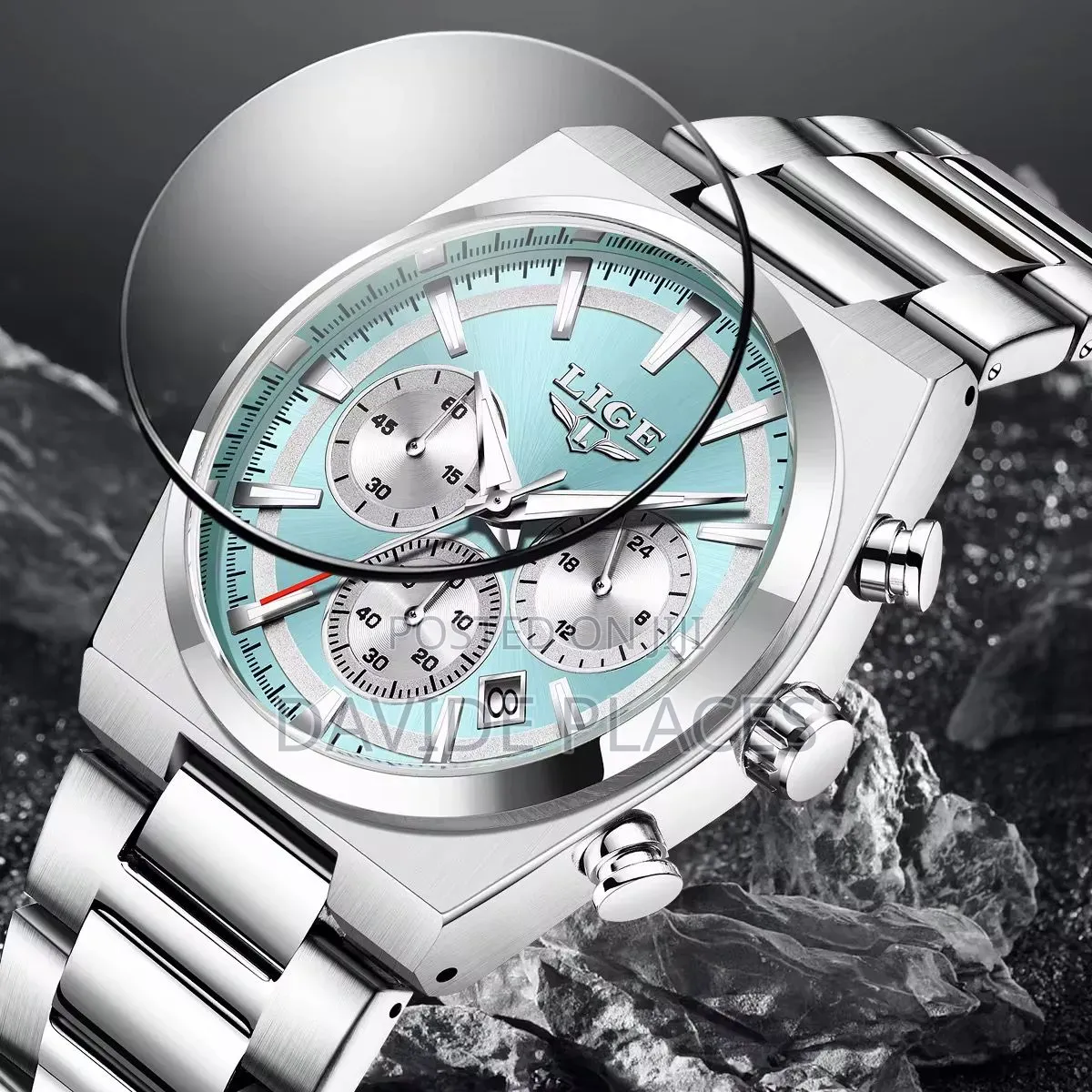 Lige Design Chain Strap Active Chronograph Water Resistant 