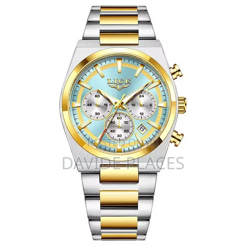 Lige Design Chain Strap Active Chronograph Water Resistant 