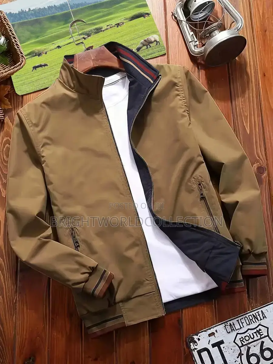 Mens Reversible Jacket Double Sided Wearable Autumn Casua