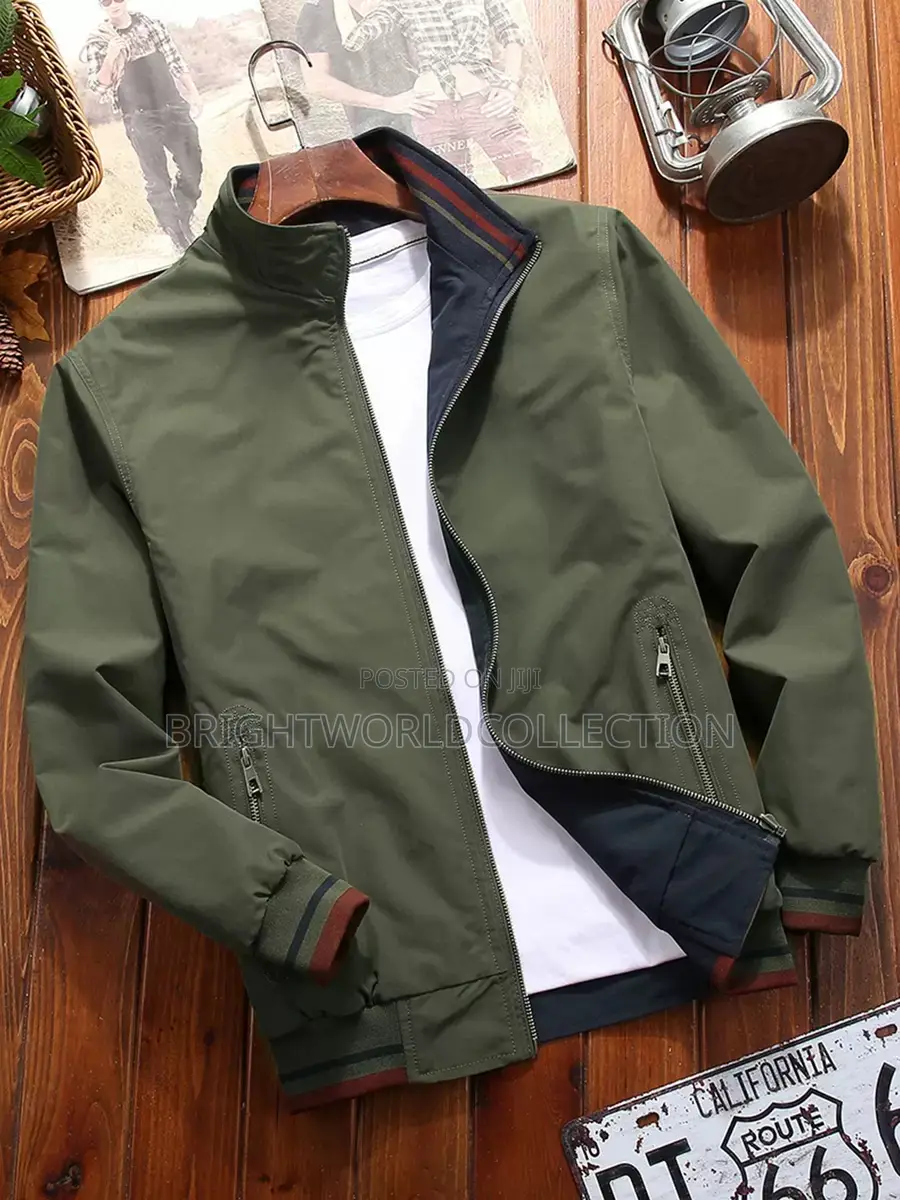 Mens Reversible Jacket Double Sided Wearable Autumn Casua