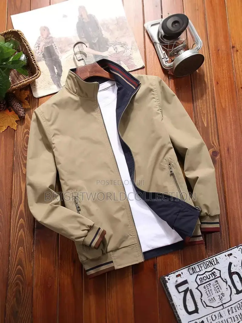 Mens Reversible Jacket Double Sided Wearable Autumn Casua