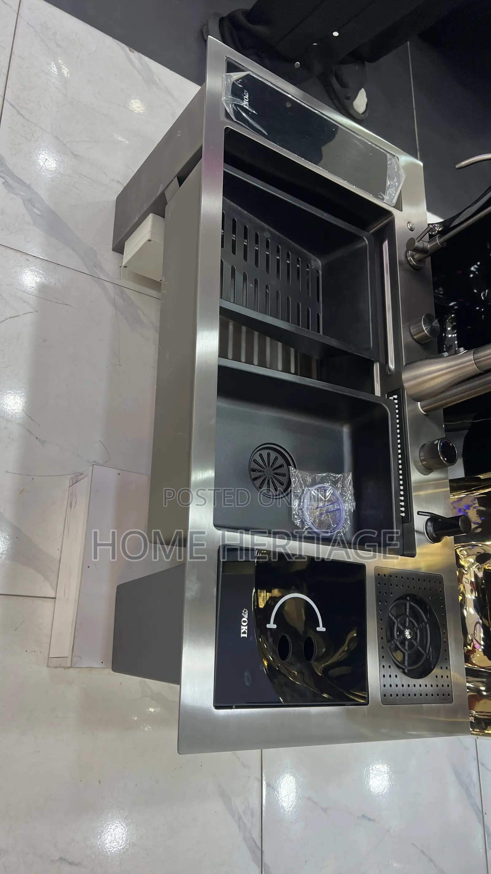 100x48cm Luxury Smart Kitchen Sink With Cup Washer 
