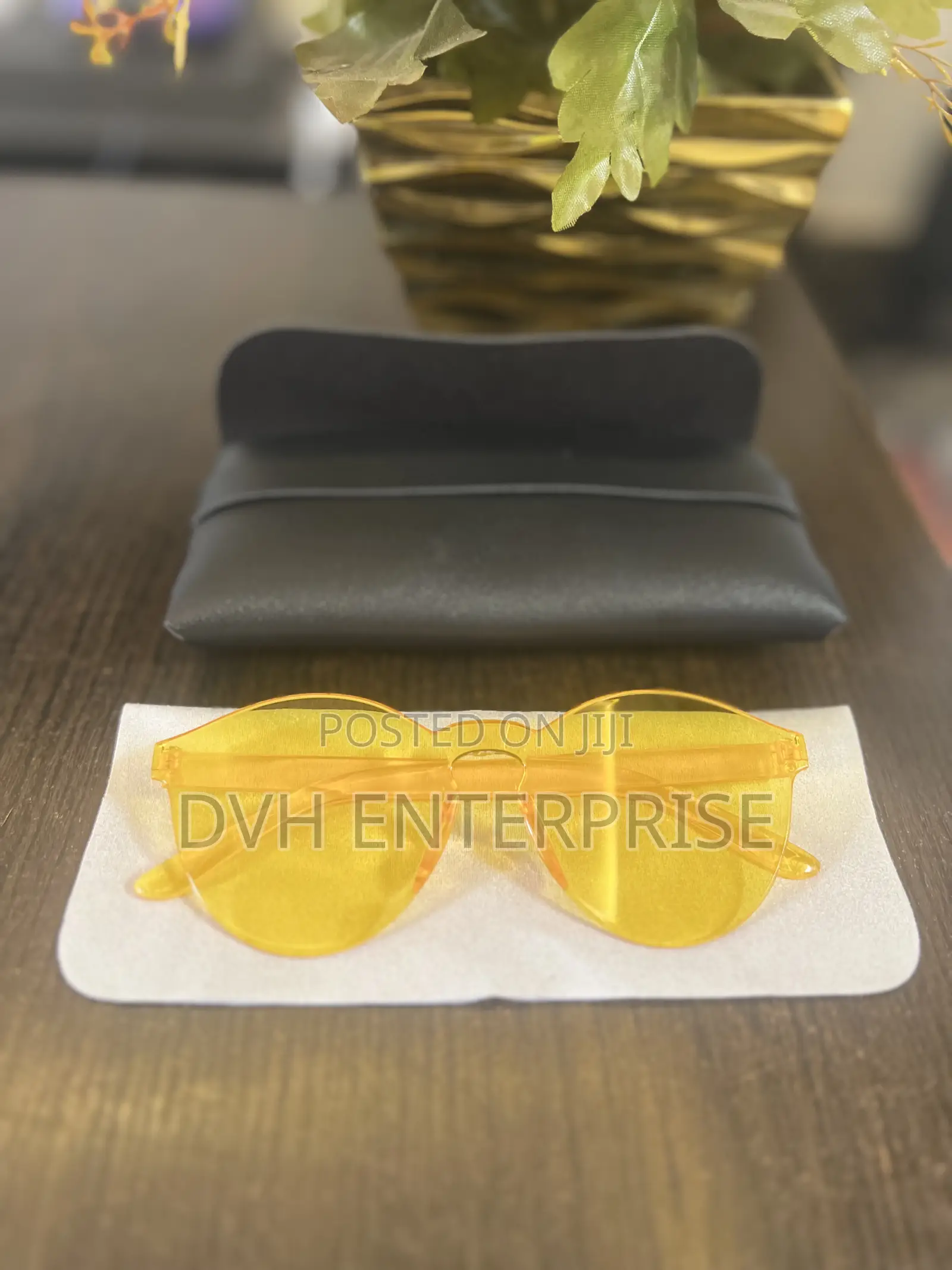Yellow Tinted Shield Glasses