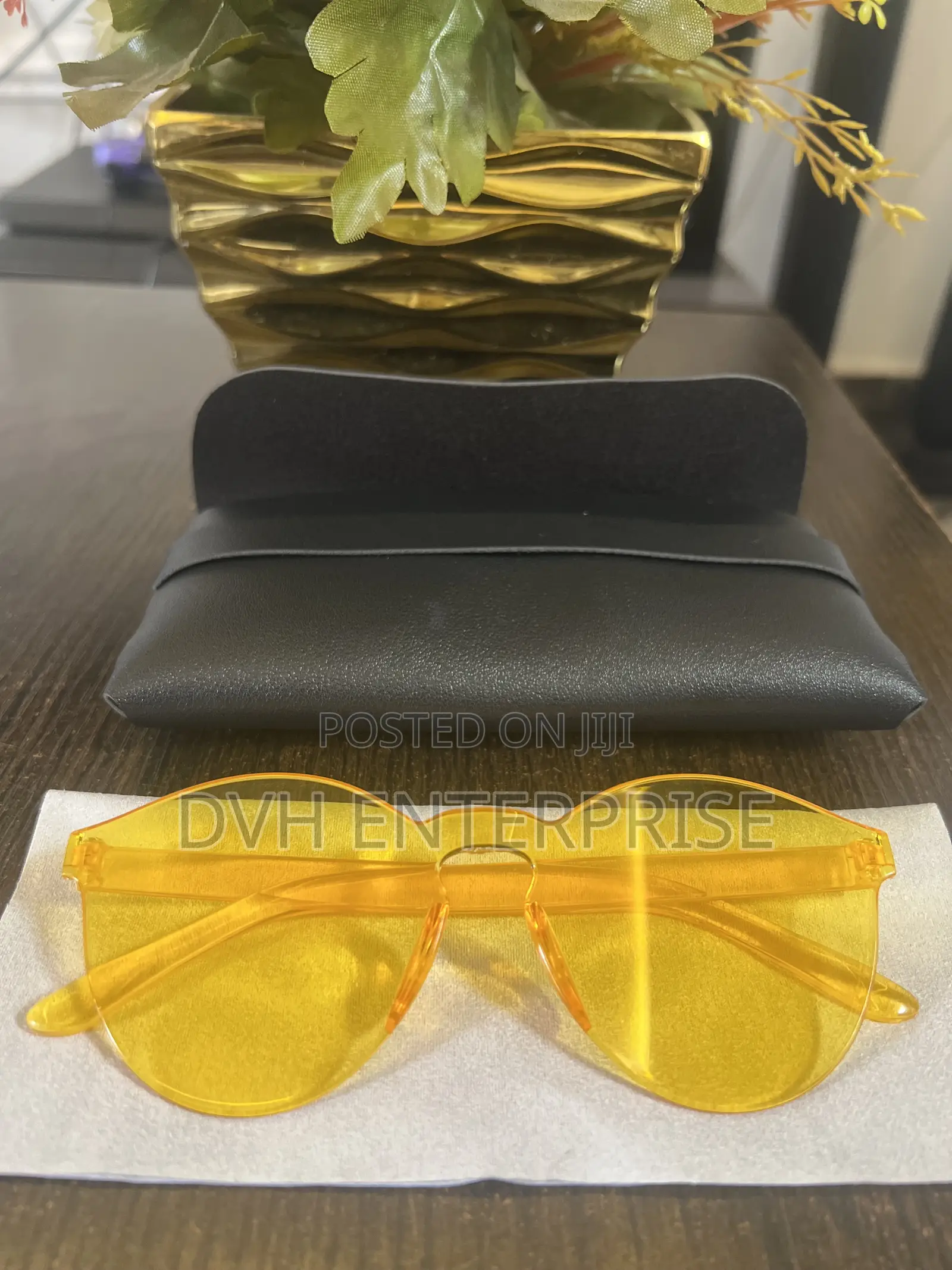 Yellow Tinted Shield Glasses