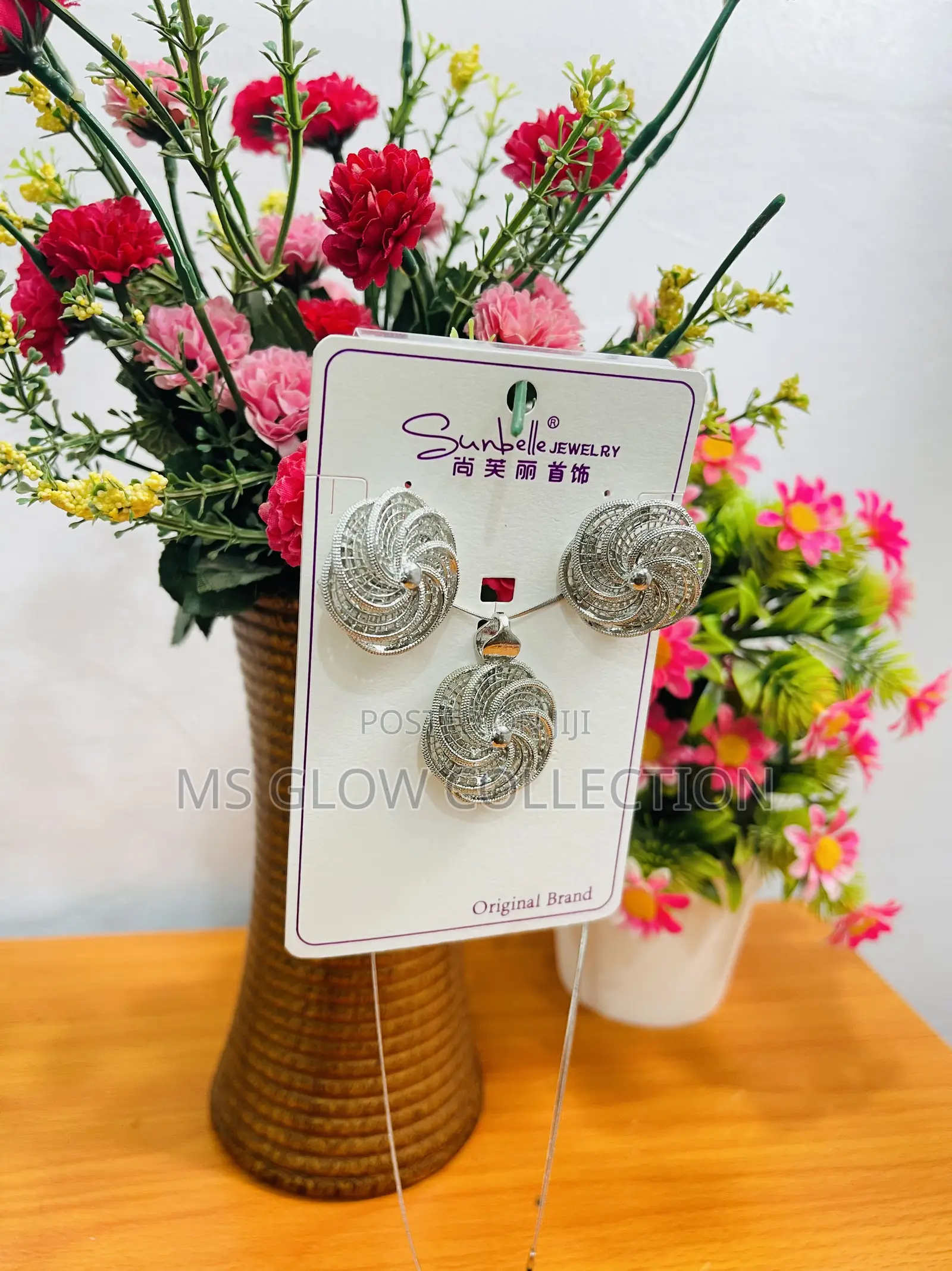 Sunbelle Jewelry Original Luxury Silver Swirl Filigree Set