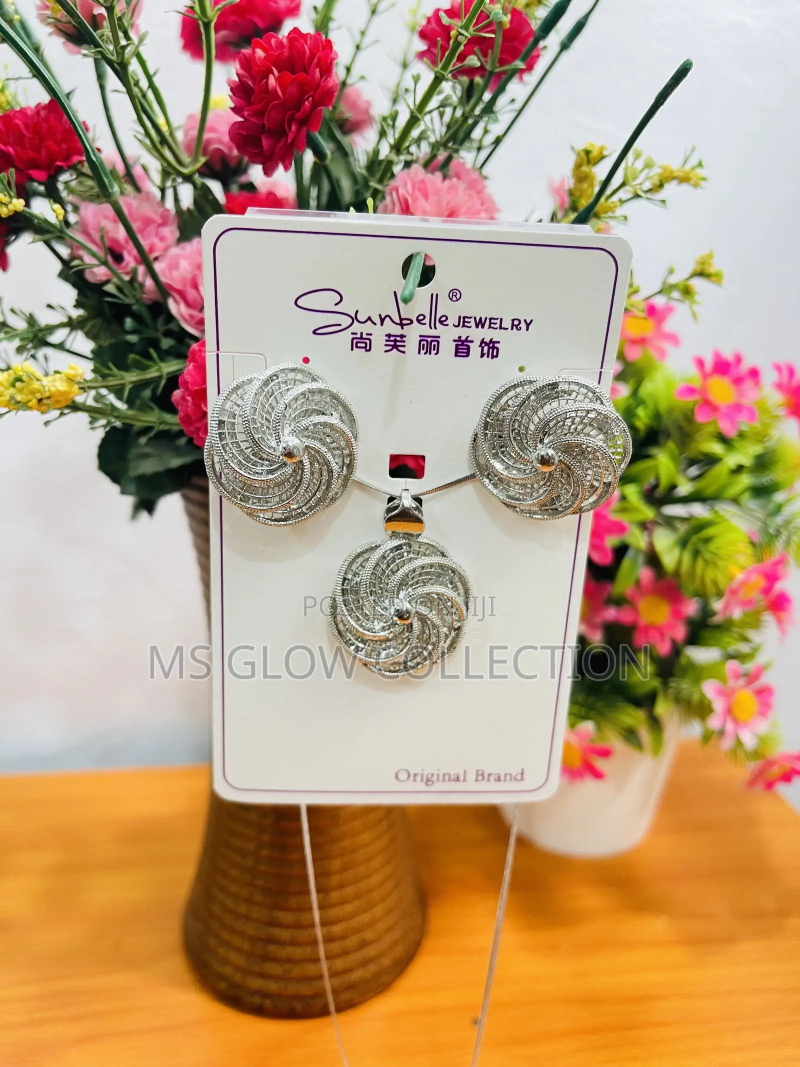 Sunbelle Jewelry Original Luxury Silver Swirl Filigree Set