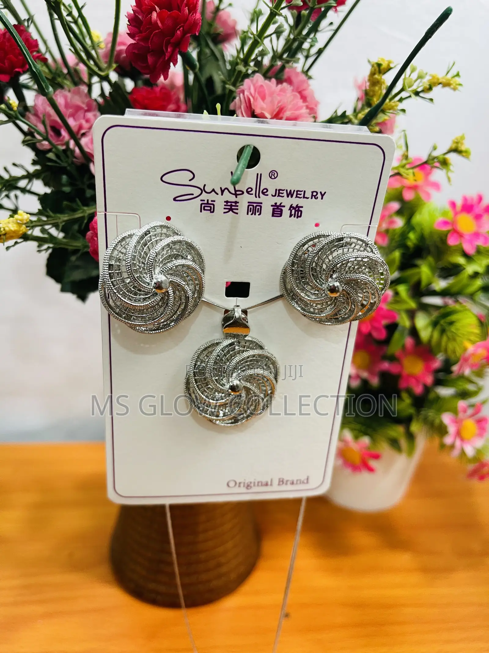 Sunbelle Jewelry Original Luxury Silver Swirl Filigree Set