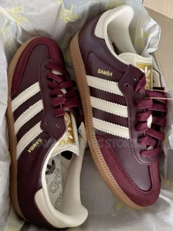 Original Adidas Samba Og Burgundy Luxury Sneakers