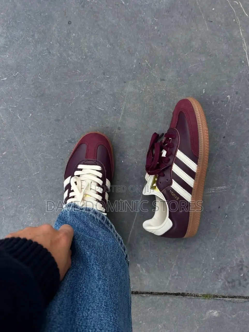 Original Adidas Samba Og Burgundy Luxury Sneakers