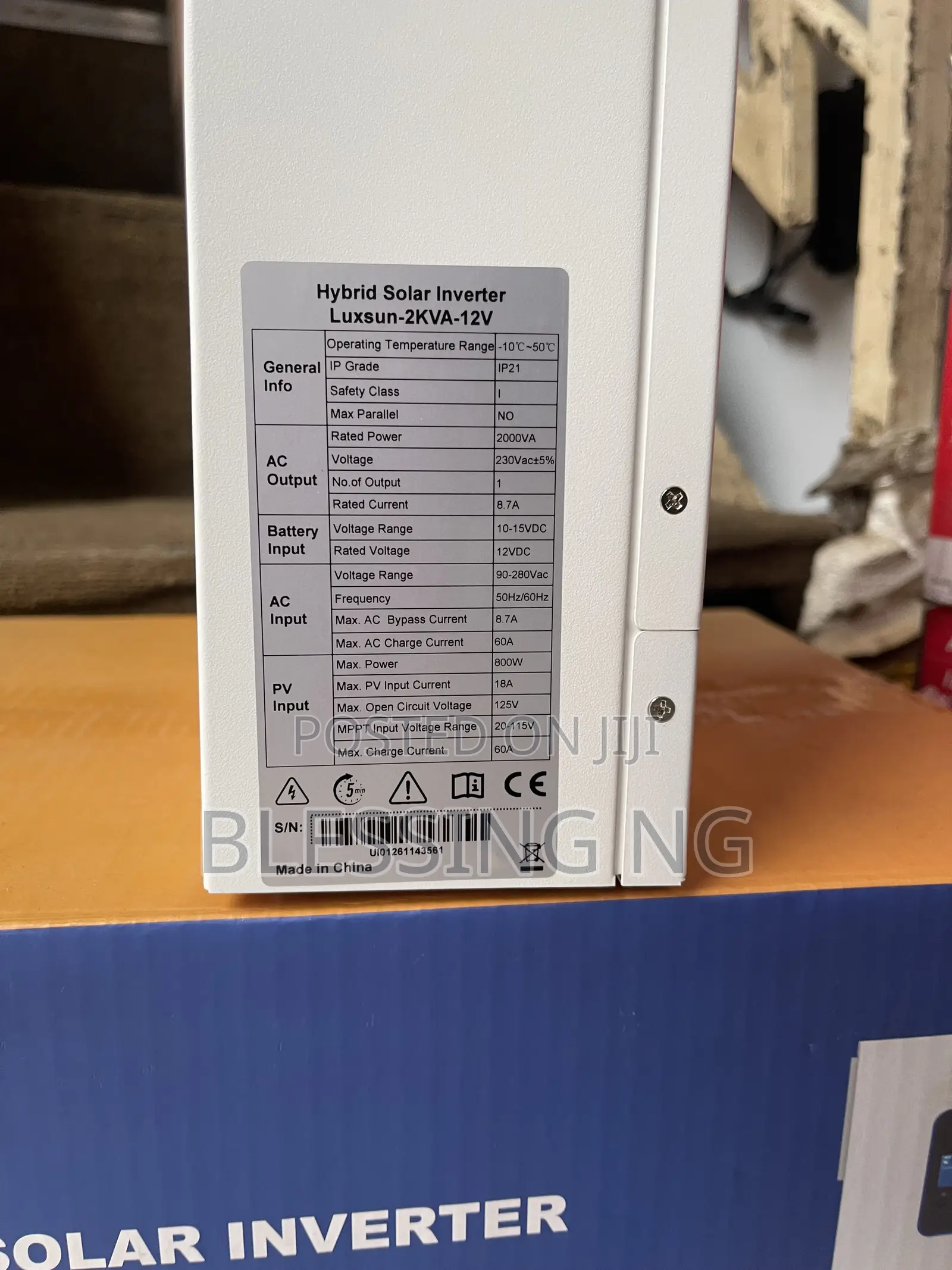 Luxsun Hybrid Solar Inverter 2kva/ 12vot