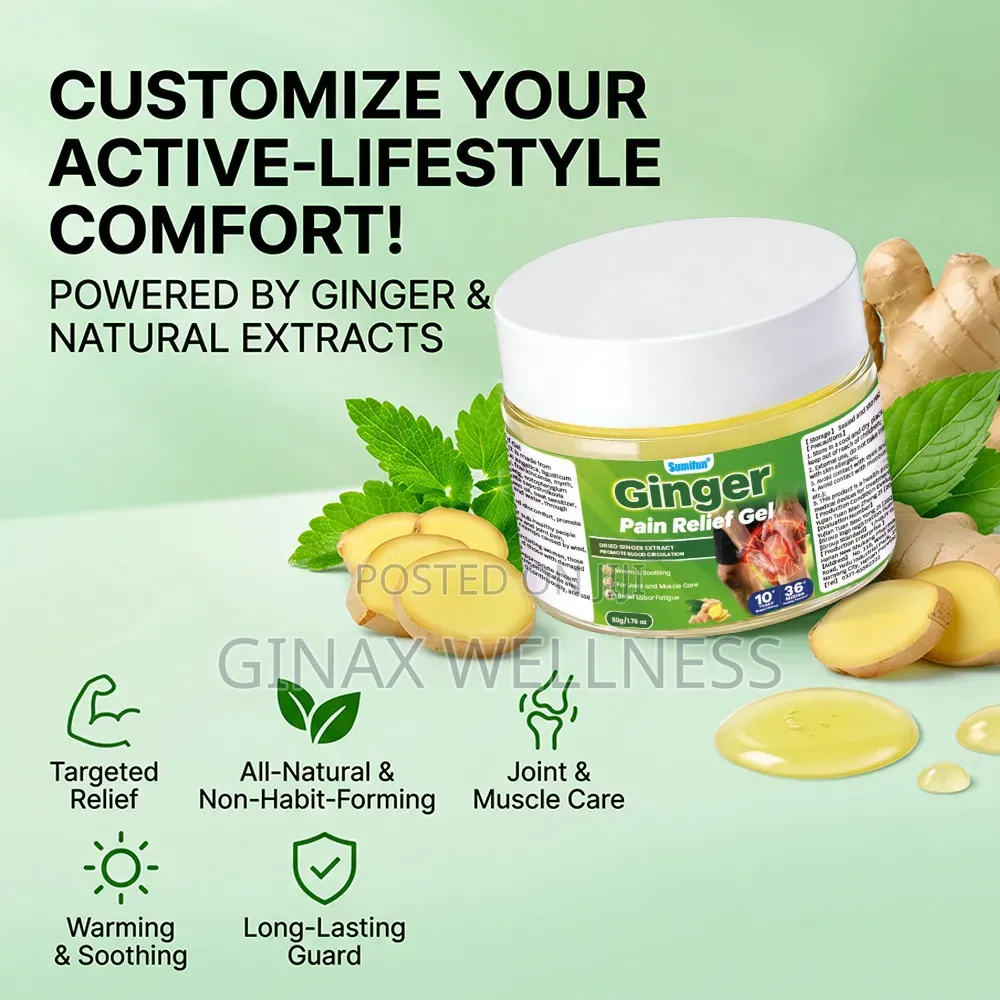 Sumifun Ginger Pain Relief Gel for Joint and Muscle Care