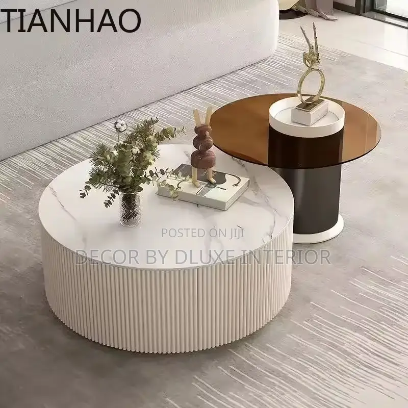 Luxury Minimalist Modern Coffee Table With Glass