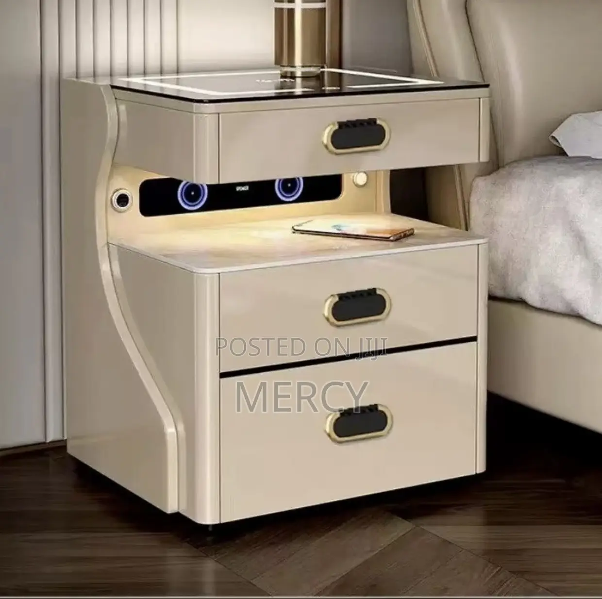 Luxury Side Drawer With Safe Lock and Charging Port
