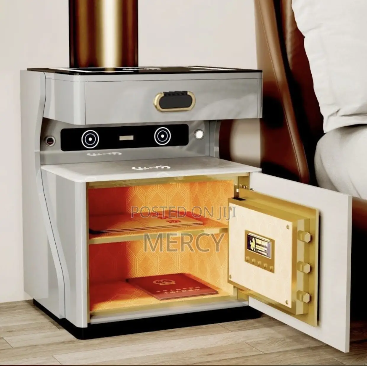 Luxury Side Drawer With Safe Lock and Charging Port