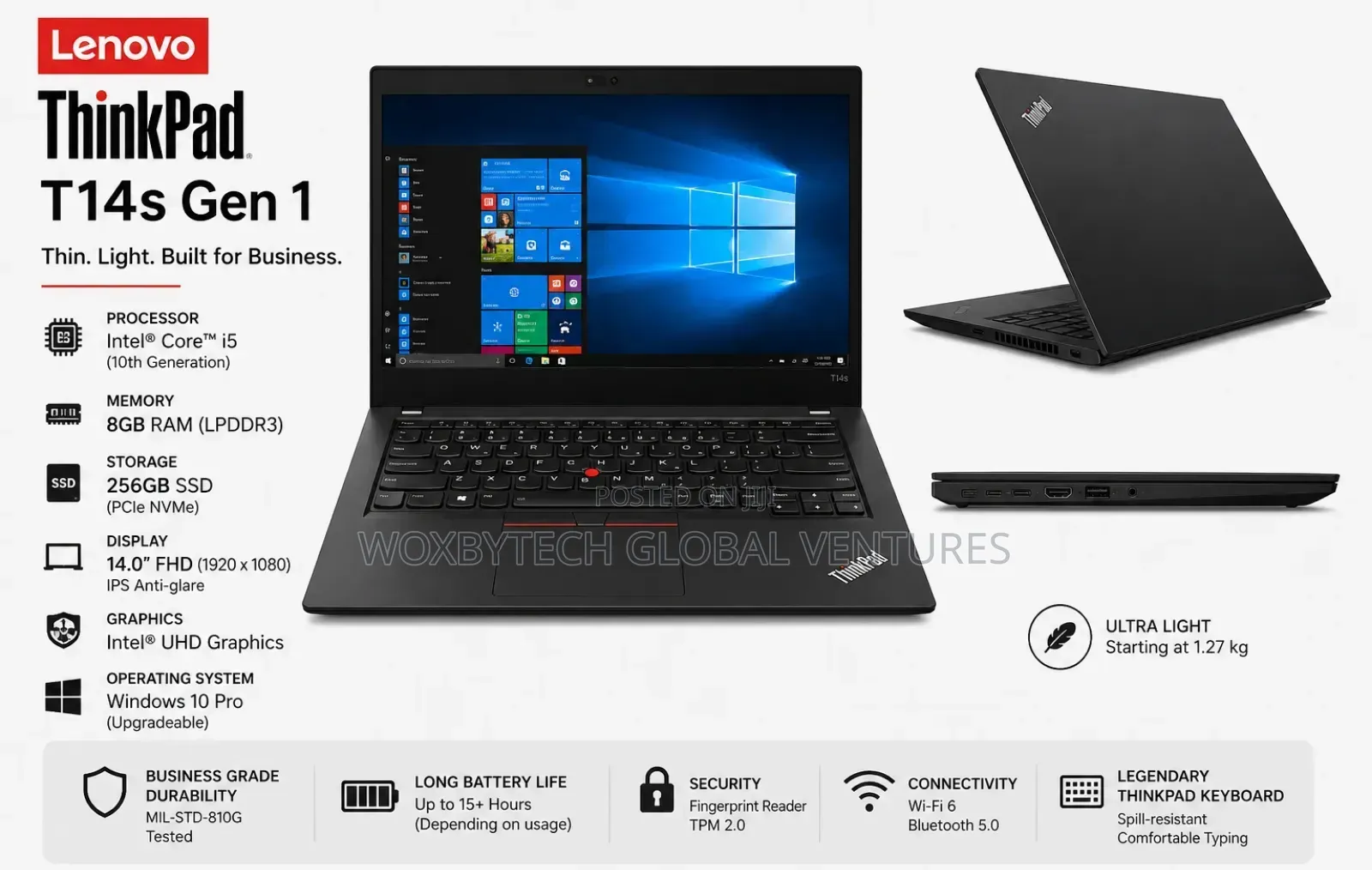 Laptop Lenovo ThinkPad T14s Gen 1 8GB Intel Core i5 SSD 256GB