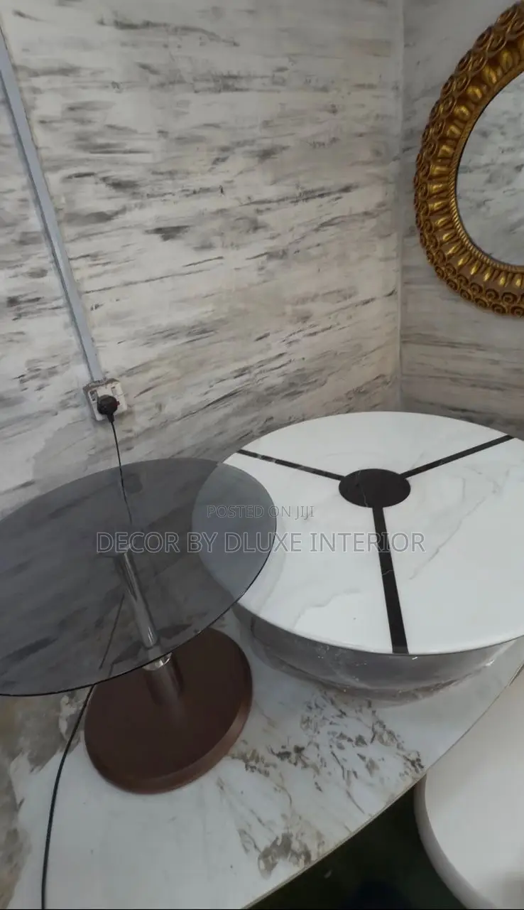 High Quality Glass and Marble 2pc Center Table