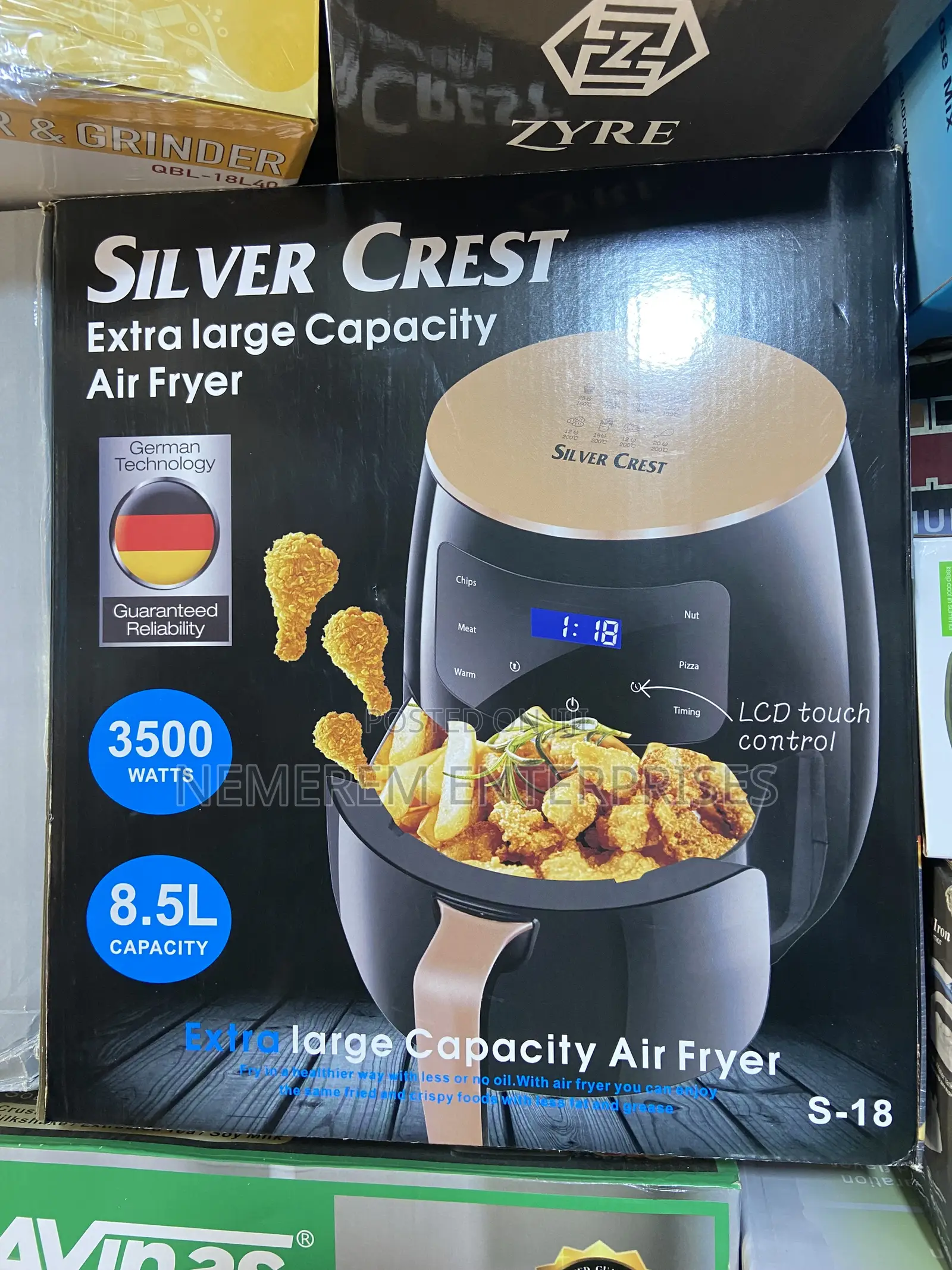 Silver Crest 8.5l Extra Large Capacity Air Fryer - 3500w (Model S-18)