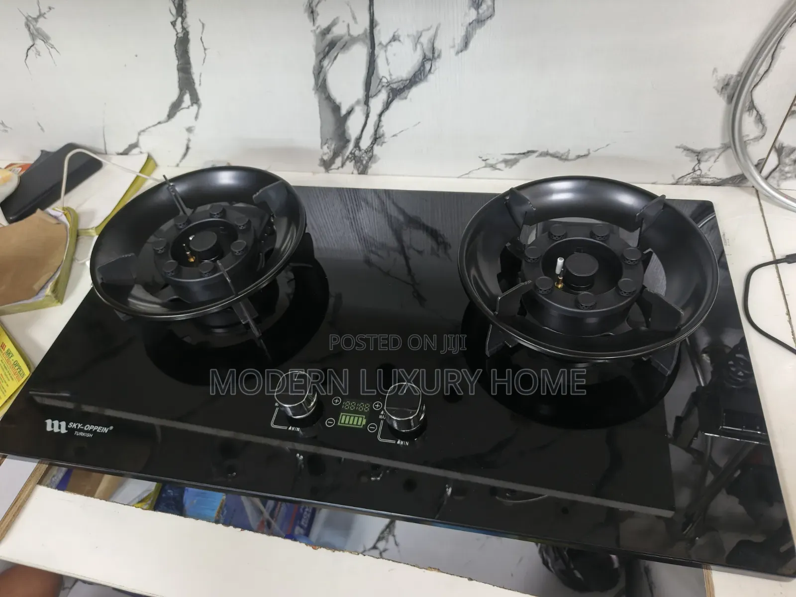2 Gas Burner Flip Up
