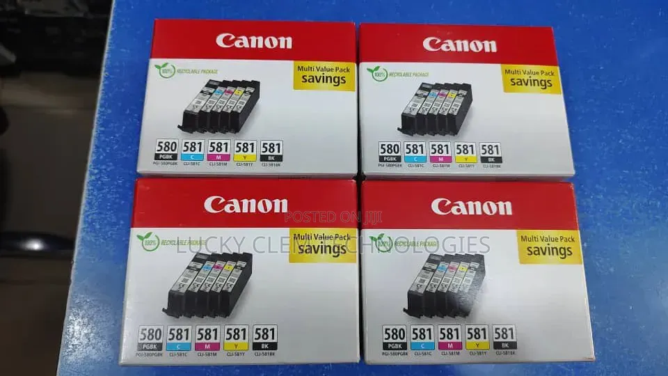 Canon Pgi-580bk/Cli-581 Bk/C/M/Y Pigment + Ink Cartridge Multi Pack