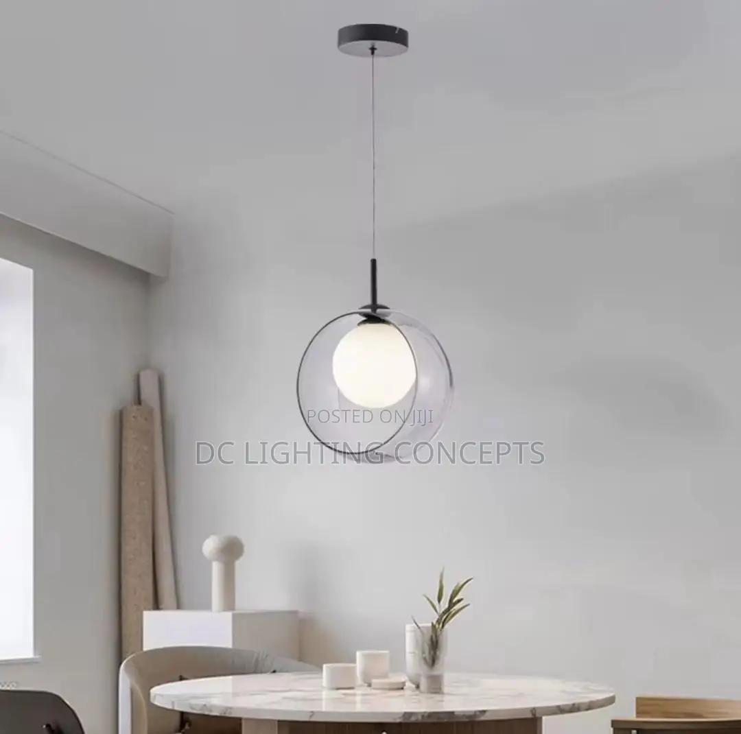 Modern Indoor Smoky Glass Led Pendant Light.