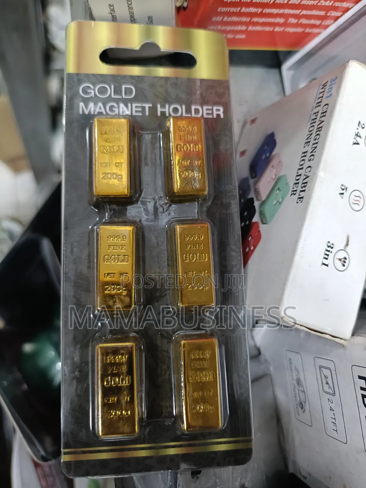 6 in 1 Mini Gold Bar Props Gold Magnet Holder - 200g