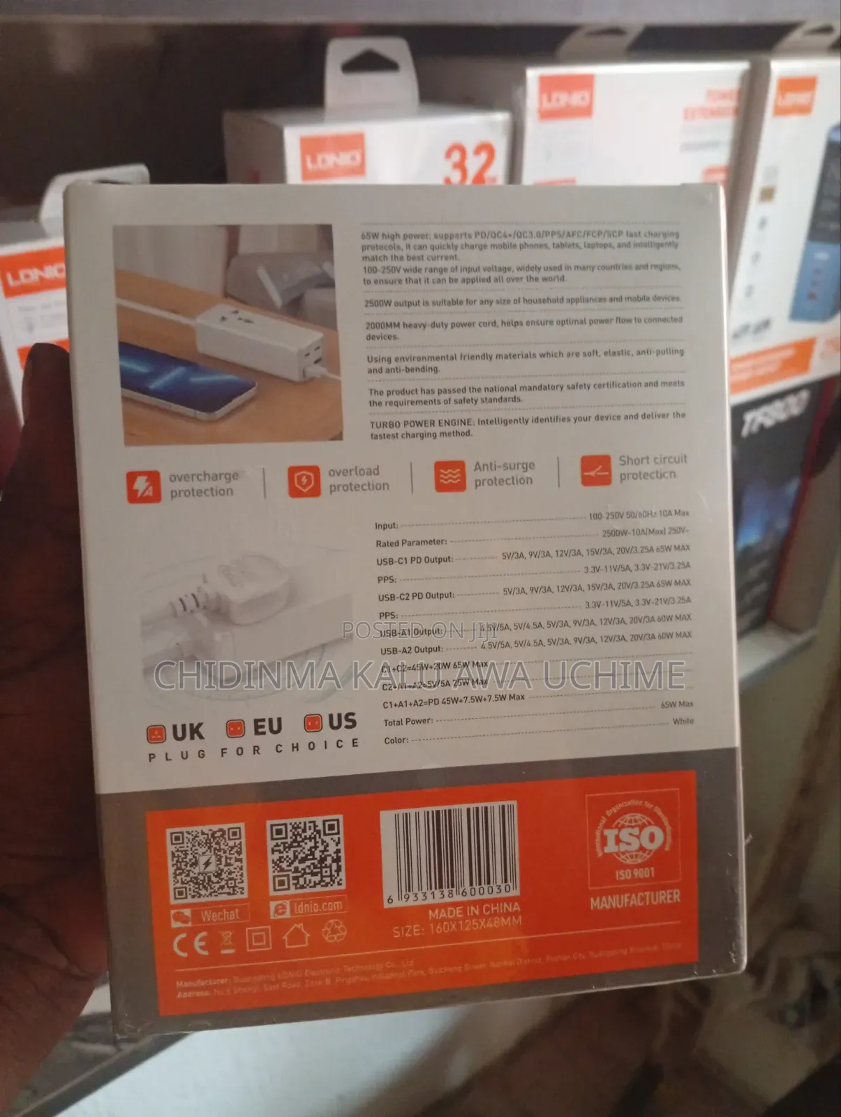 Ldnio Sc1418 65w Pd Destop Power Strip With Power Socket