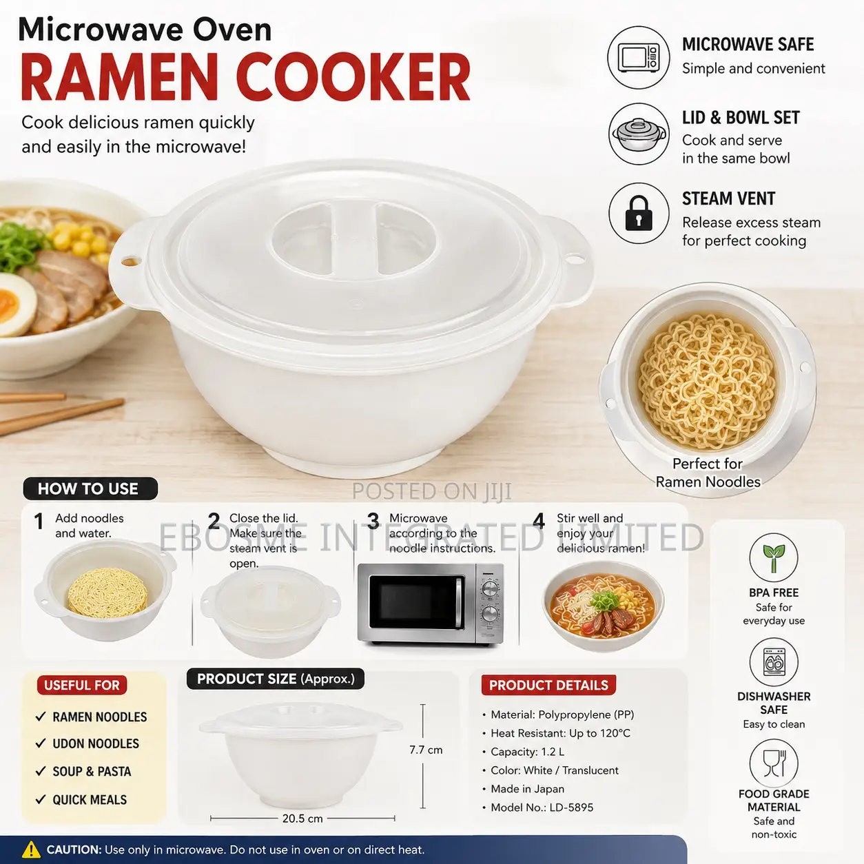 Microwave Ramen Noodle Cooker – 1.5l Microwave Cooking Bowl