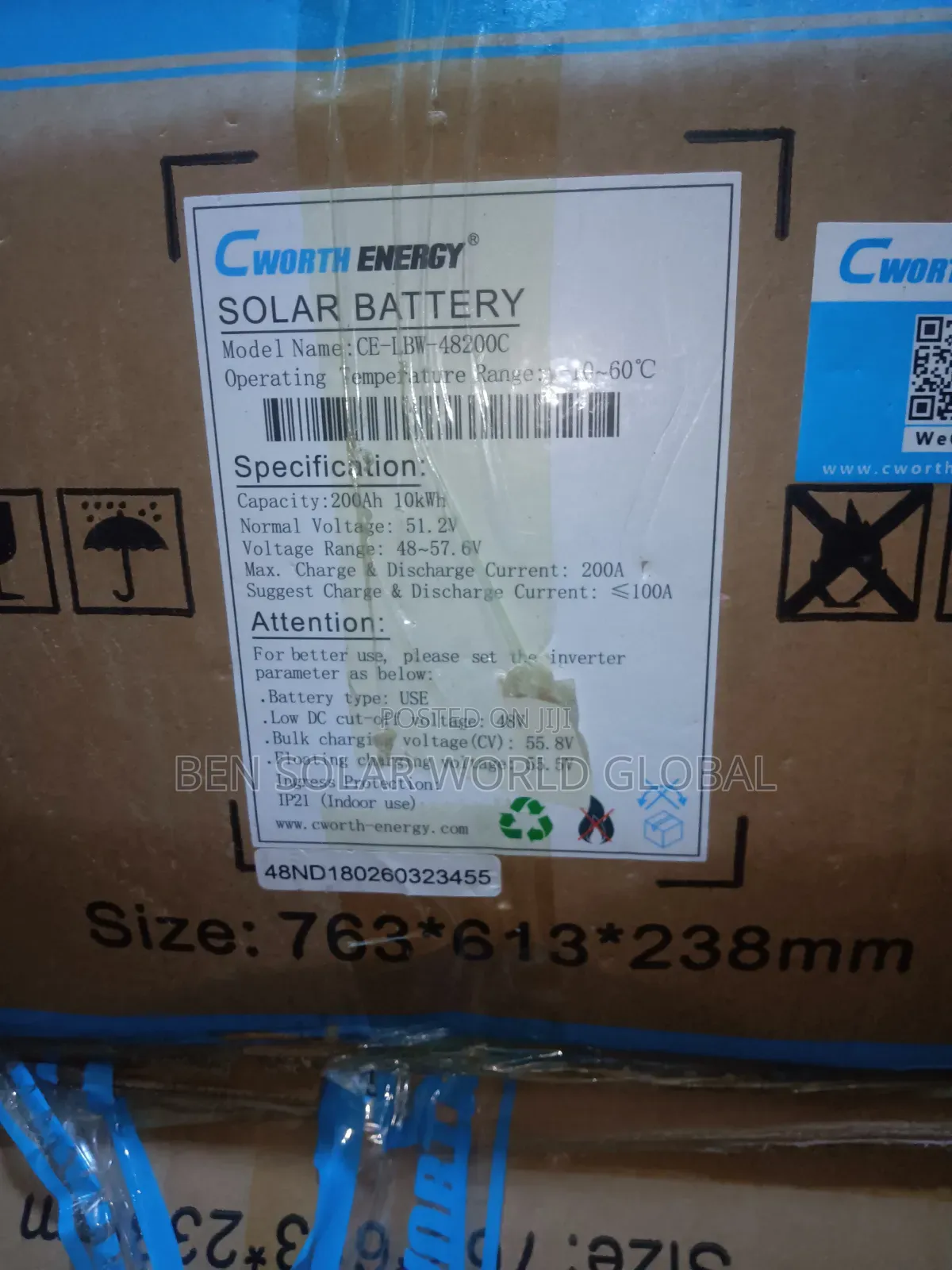 C Worth 10kwh Solar Lithium Battery 51.2v