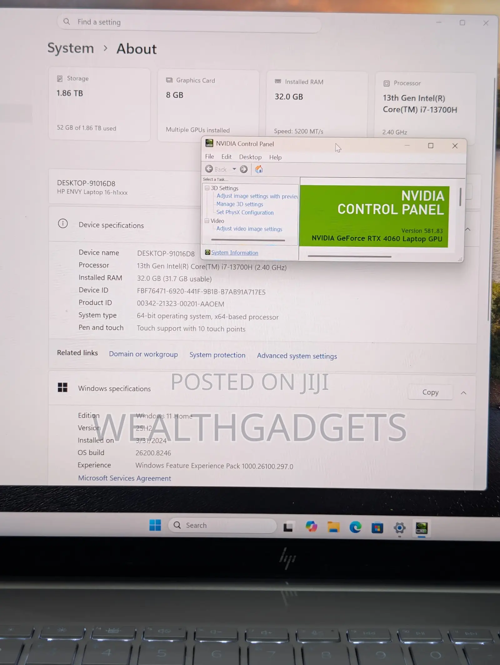 Laptop HP Envy 16 Gaming 16-h1023dx 32GB Intel Core i7 SSD 2T