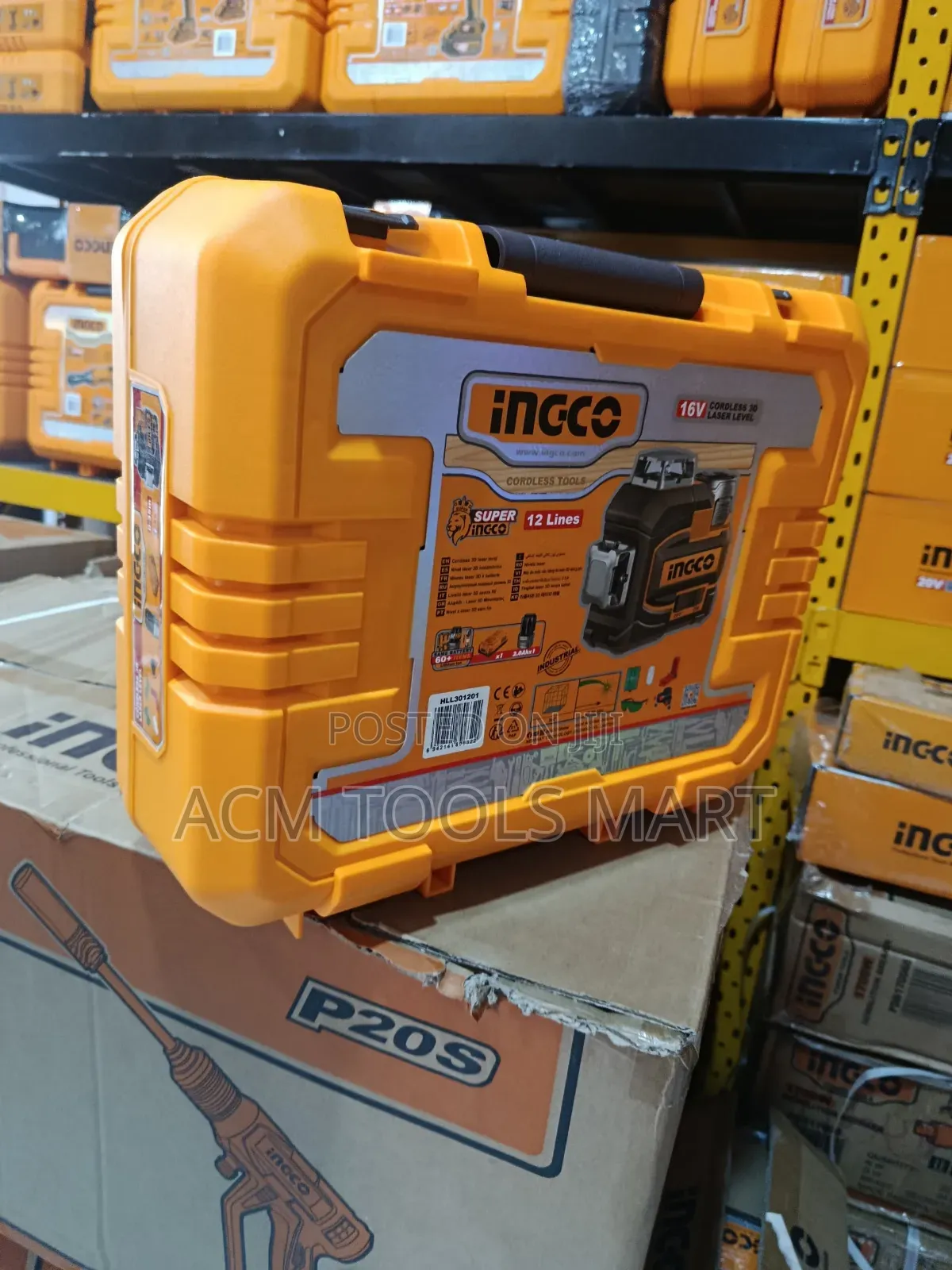 Ingco Hll301201 Cordless 3d Laser Level 16v Green Beam