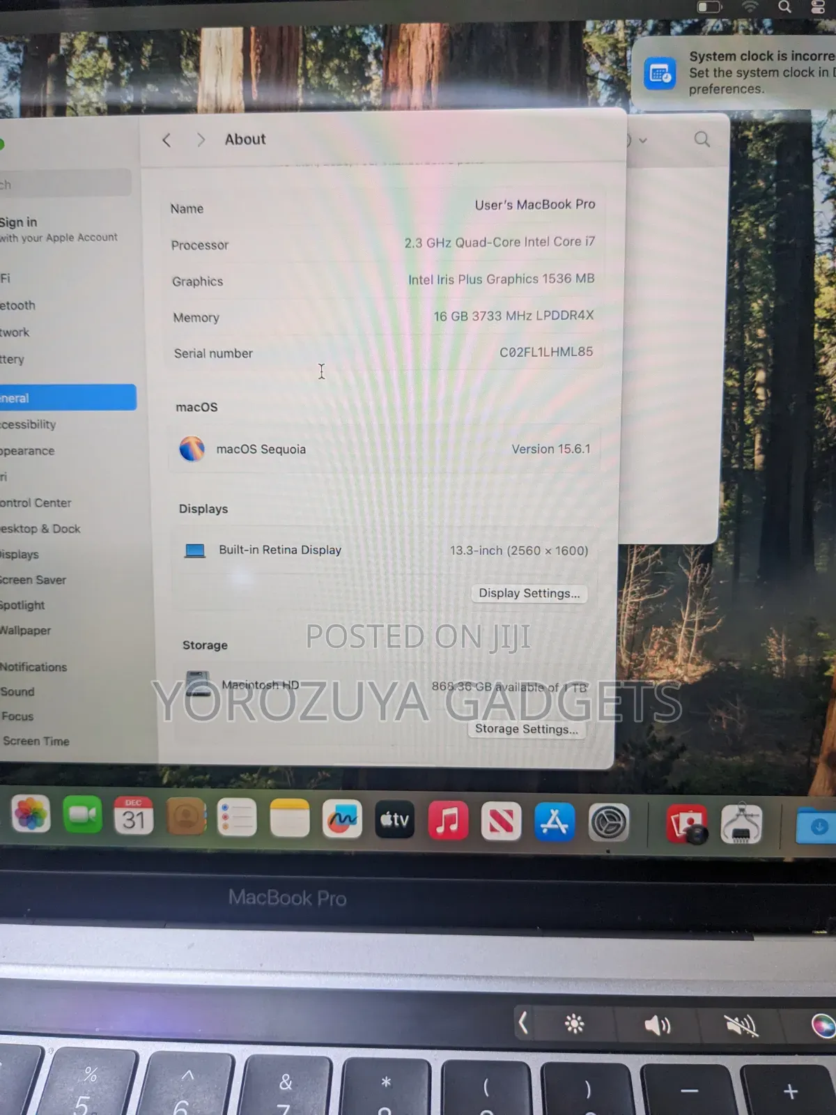 Laptop Apple MacBook Pro 2020 16GB Intel Core i7 SSD 1T