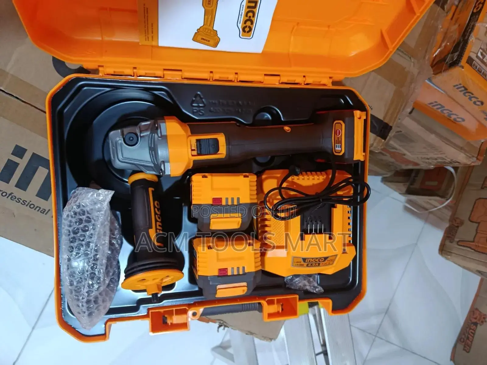 Ingco Cagli Cordless Angle Grinder 20v Brushless