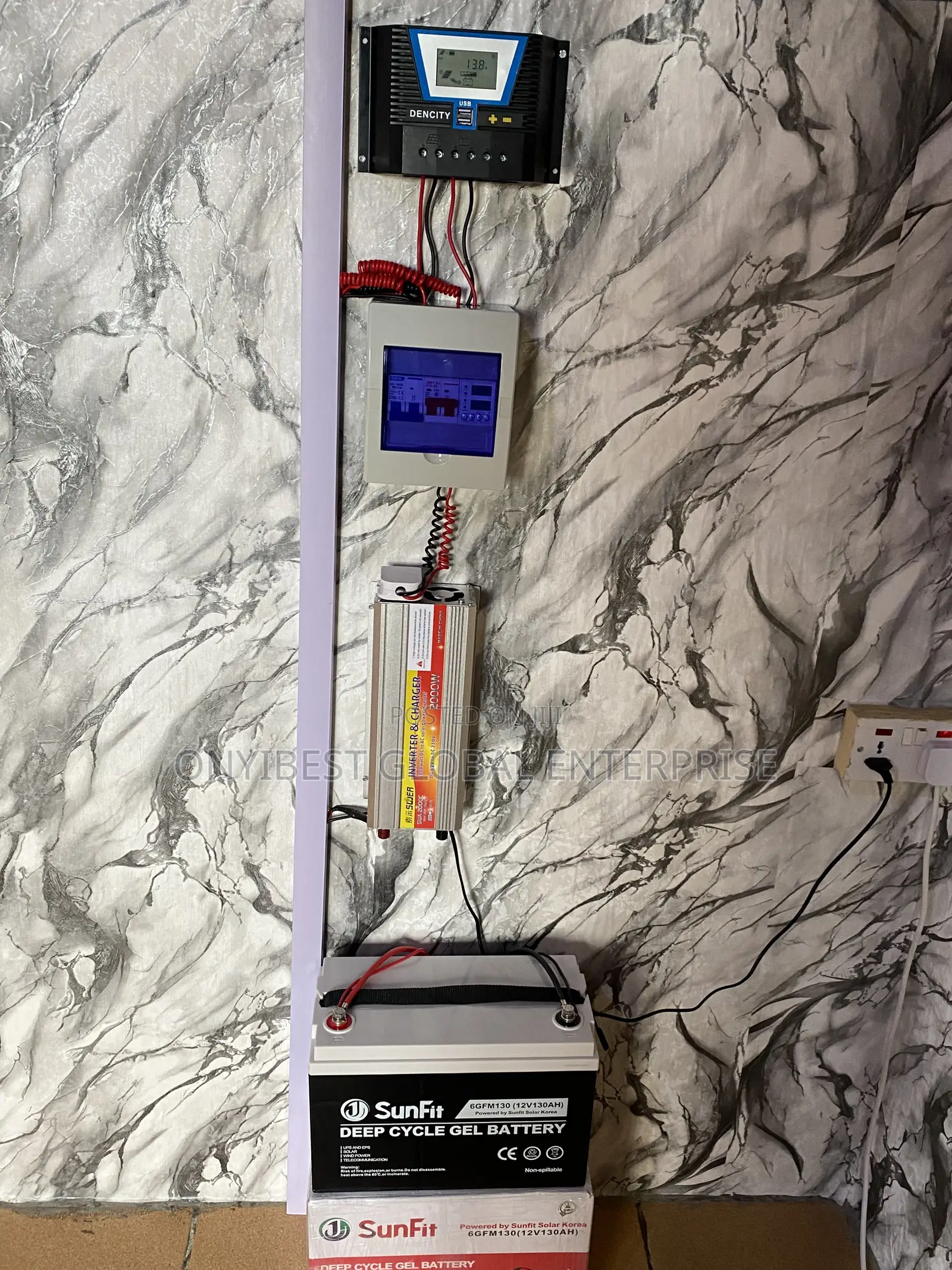 130ahms Sunfit Battery With 2000watts Sachet Inverter for Installation