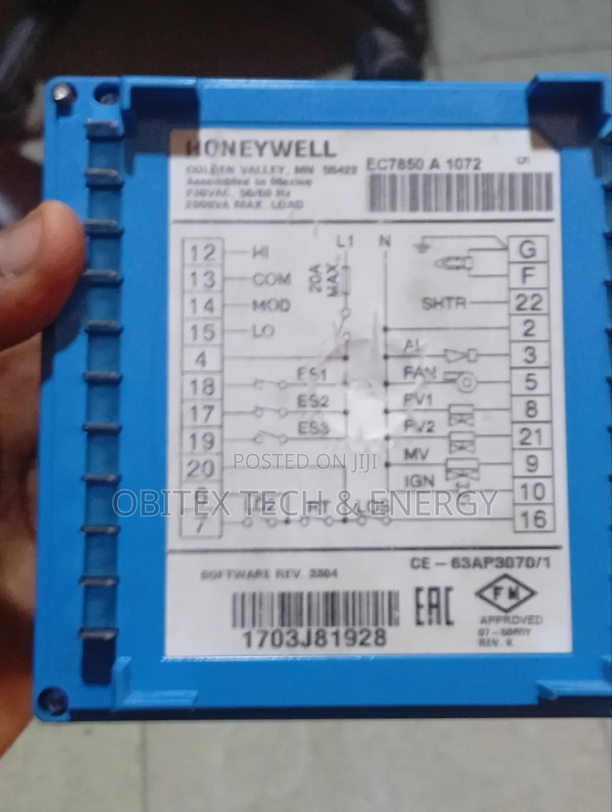 Honeywell Ec7850a1072 Industrial Burner Controller Relay Module–230vac