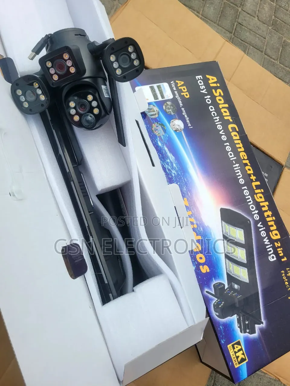 Solar Street Light With 3 Lens Security Camera