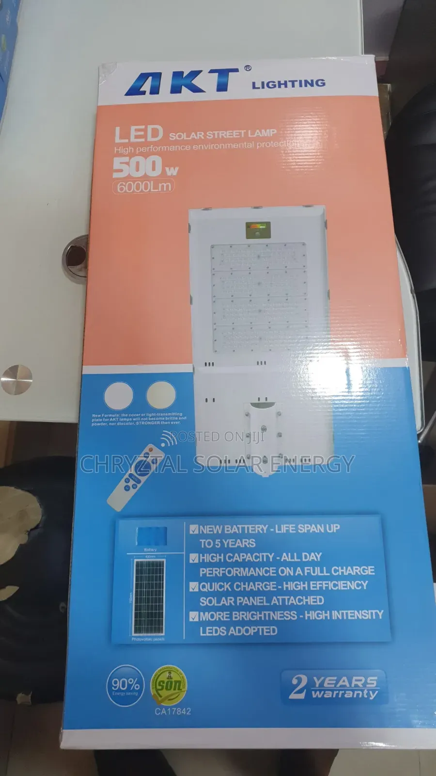 Original 500watts Akt Solar Street Light With Remote Control Kits